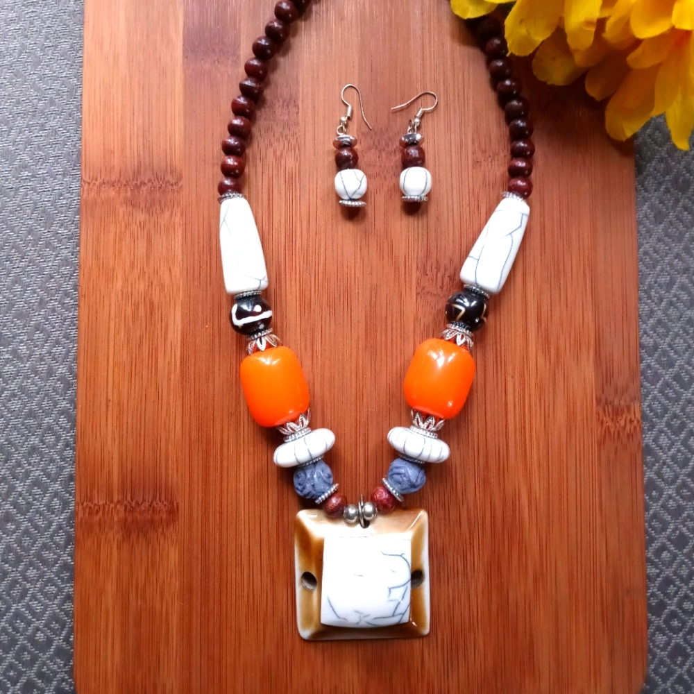2PC Beautiful African Eternity Necklace Set - Picture 3 of 12